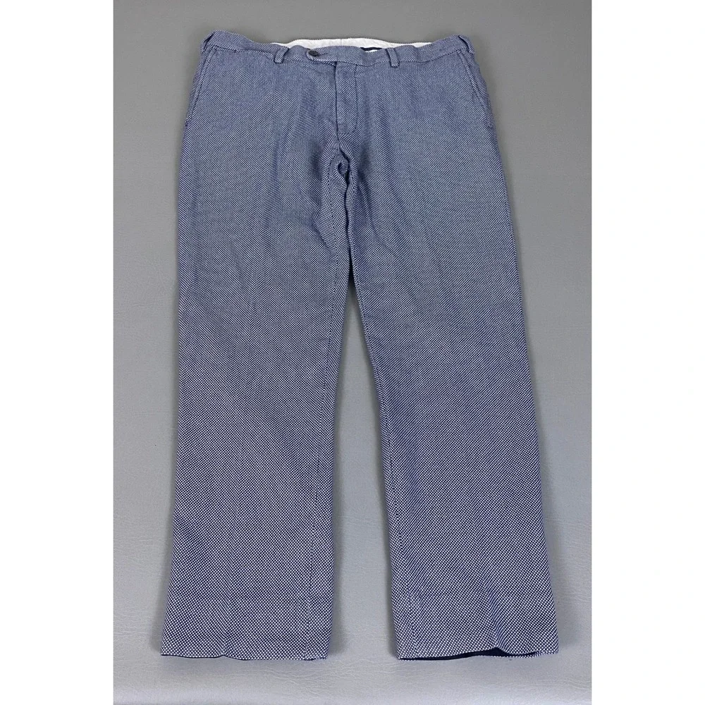 Suitsupply Dress Pants Men's Size 34 Brescia Blue White Micro Dot Cotton